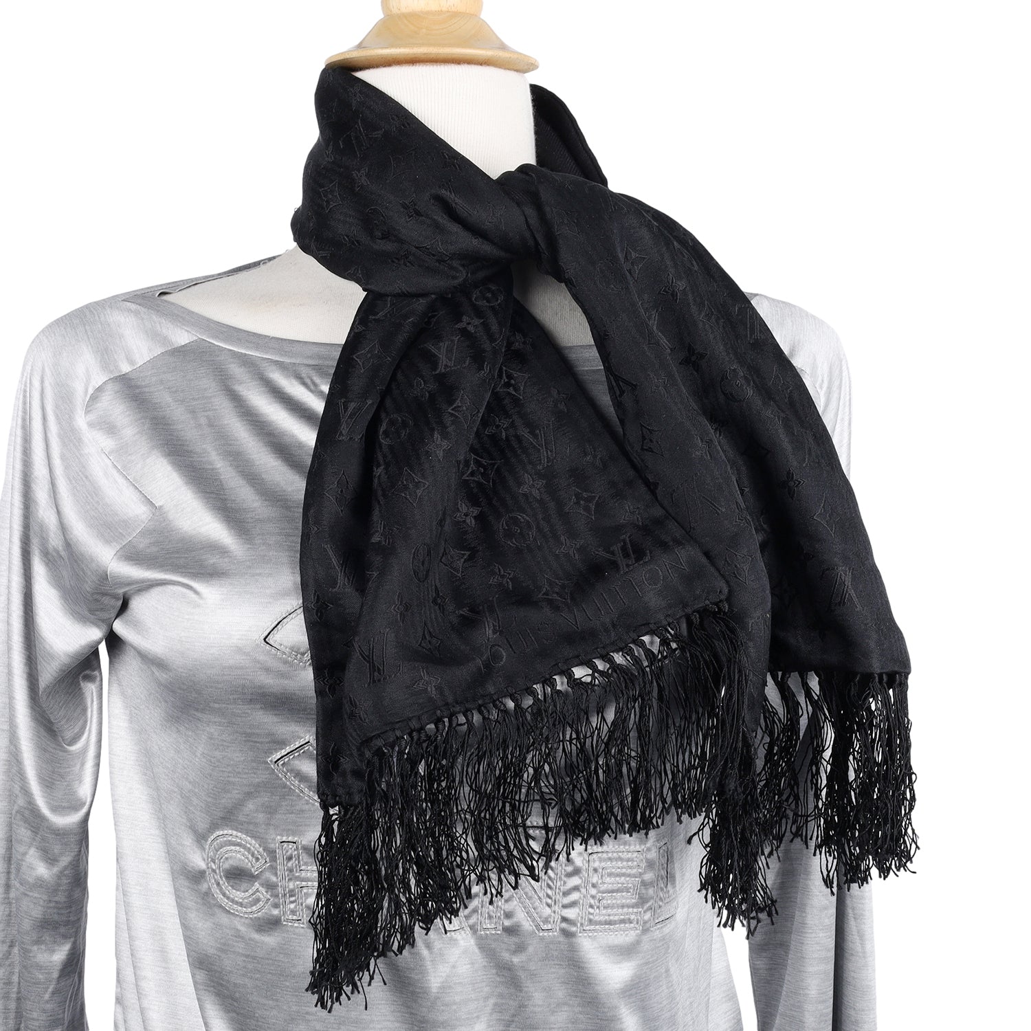 Black Cashmere & Silk Scarf