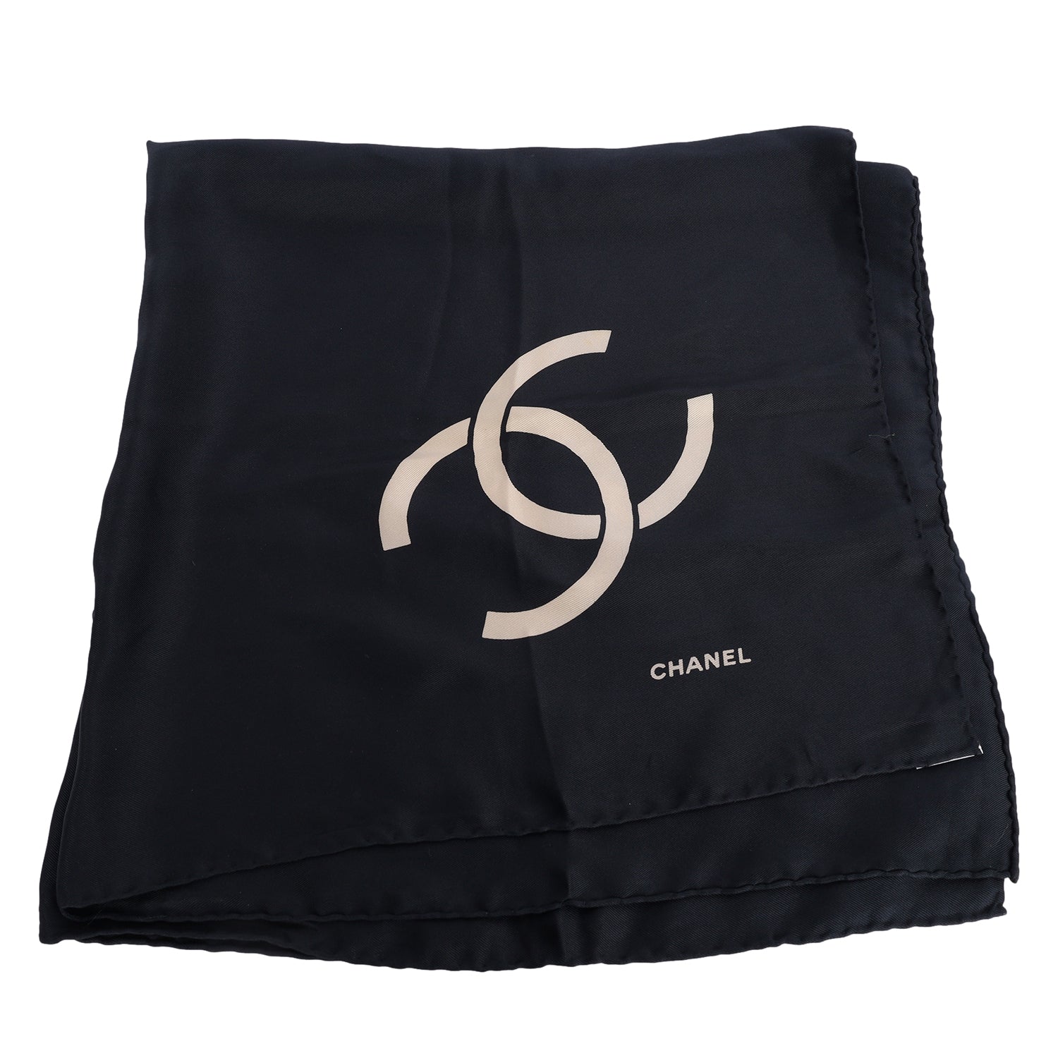 Auth CC silk scarf Chanel stylish store scarf