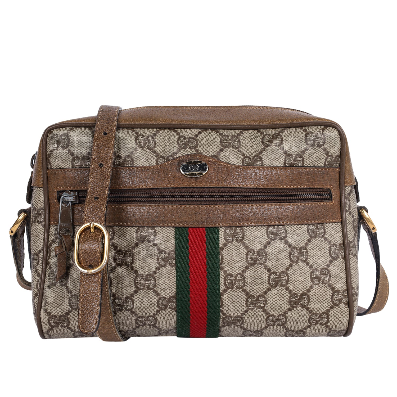 Pre-Owned Gucci Supreme GG Brown Crossbody Bag 