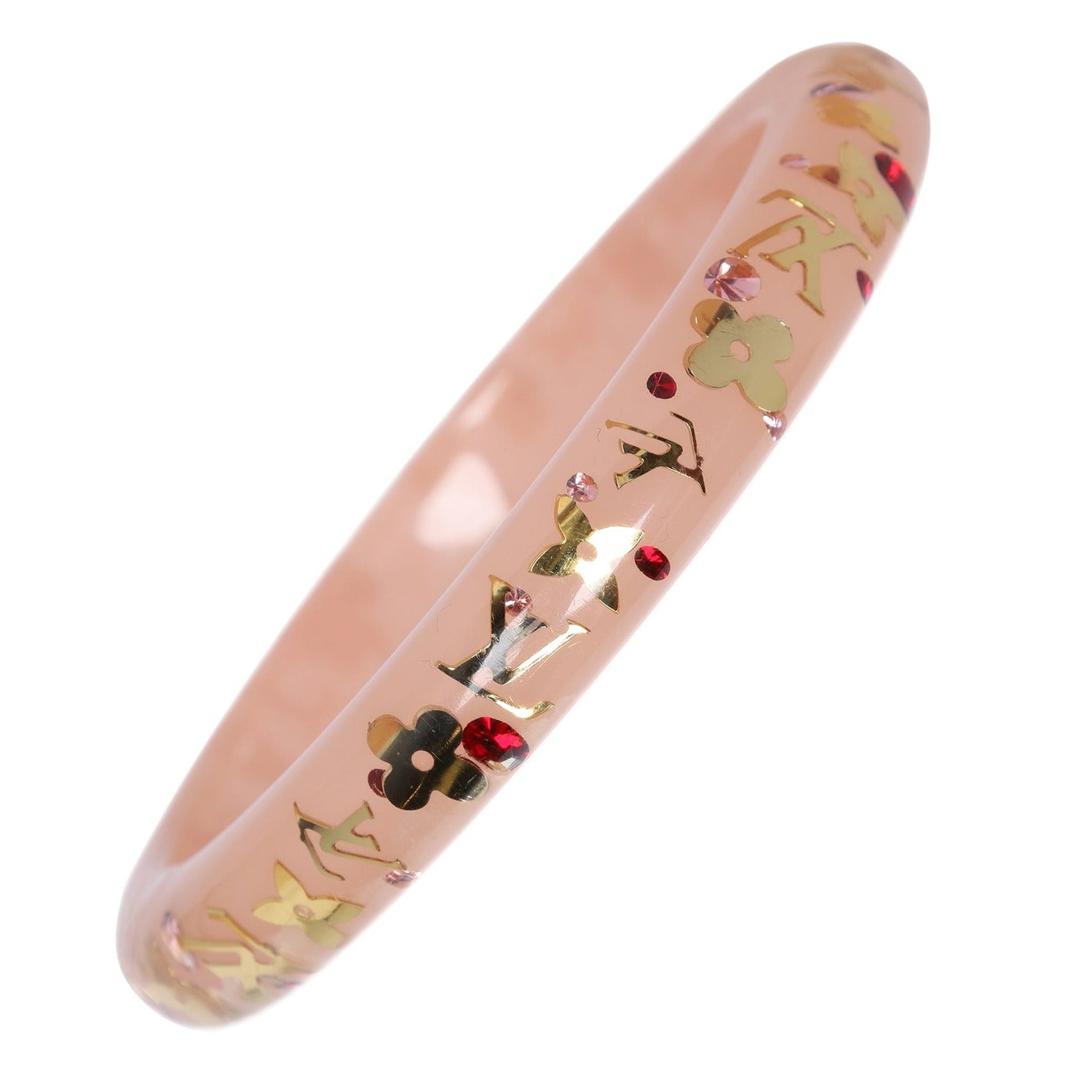 Louis Vuitton 2012 Pink Enamel Floral Bangle · INTO