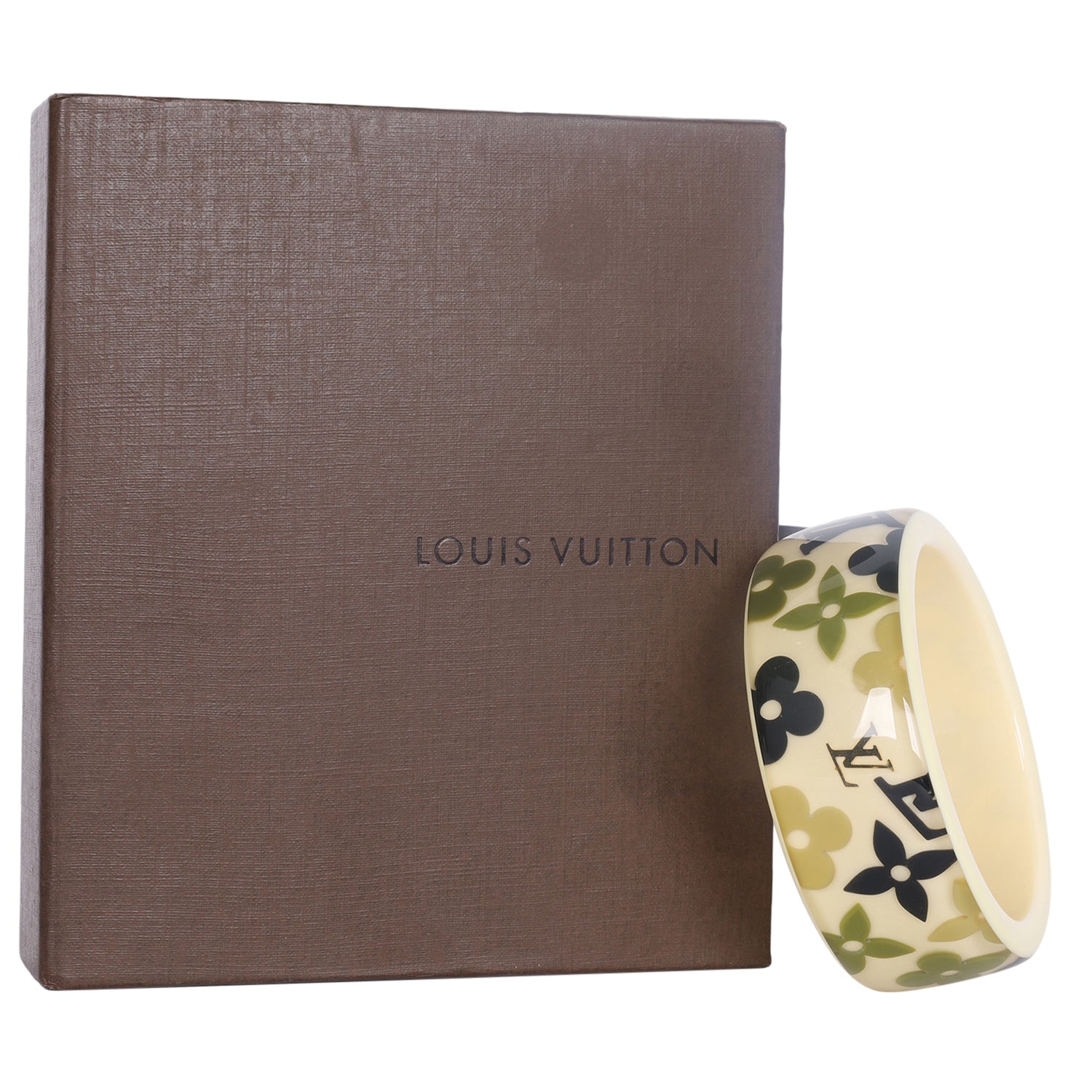 Louis Vuitton Louis Vuitton Beige Resin Inclusion Bangle Bracelet