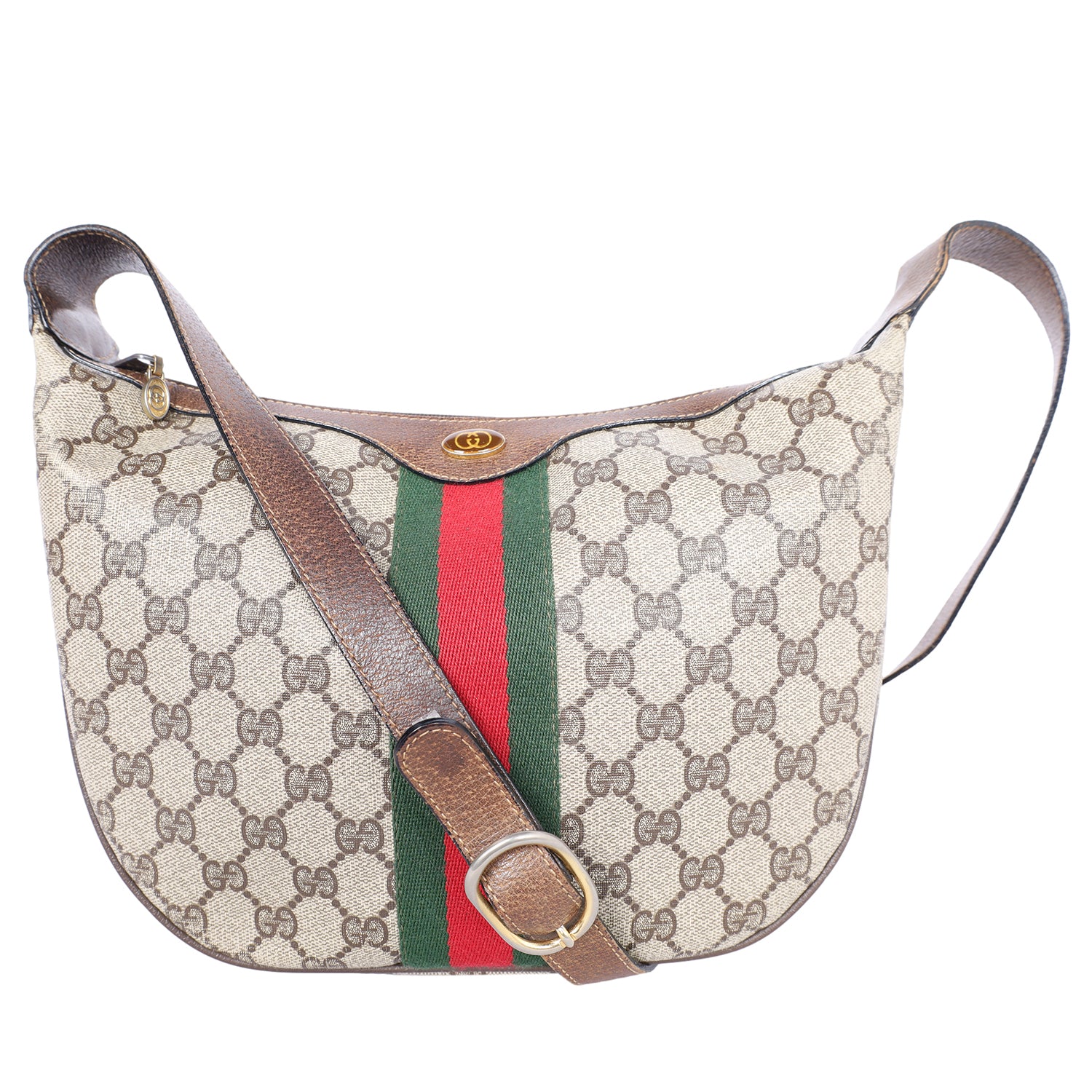 Gucci GG Supreme Monogram Web Small Ophidia Chain Shoulder Bag