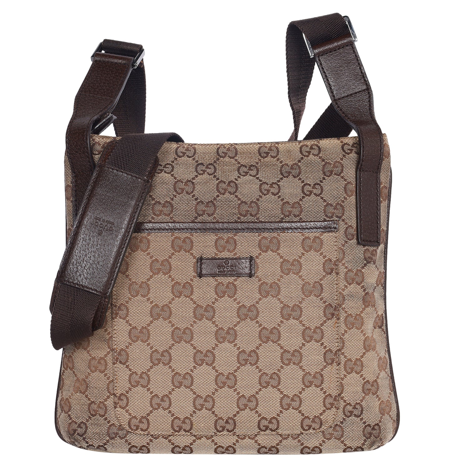Auth GUCCI Shoulder Bag Beige Brown GG Canvas Leather 122793 Used