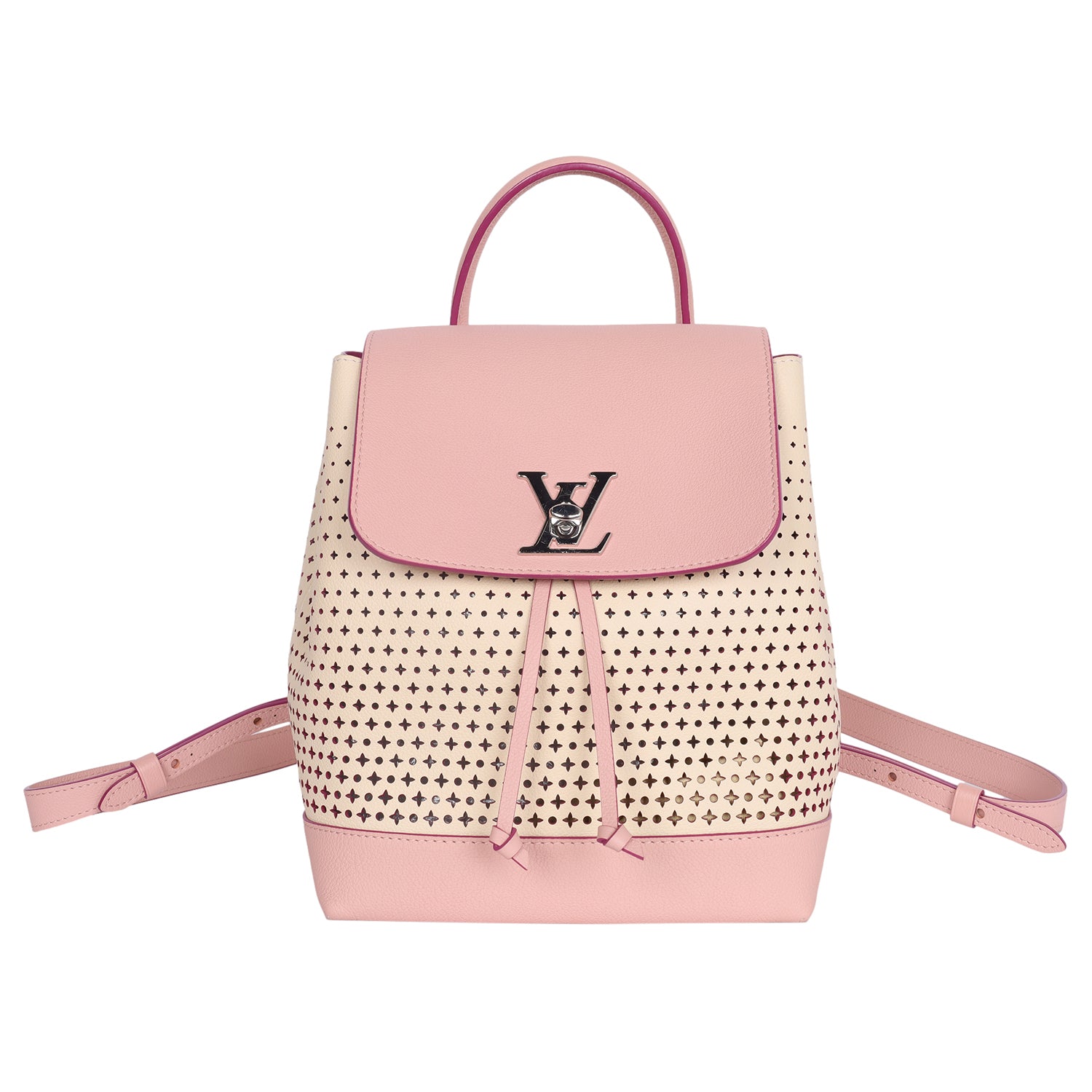 Louis Vuitton Pink Leather Lockme Backpack