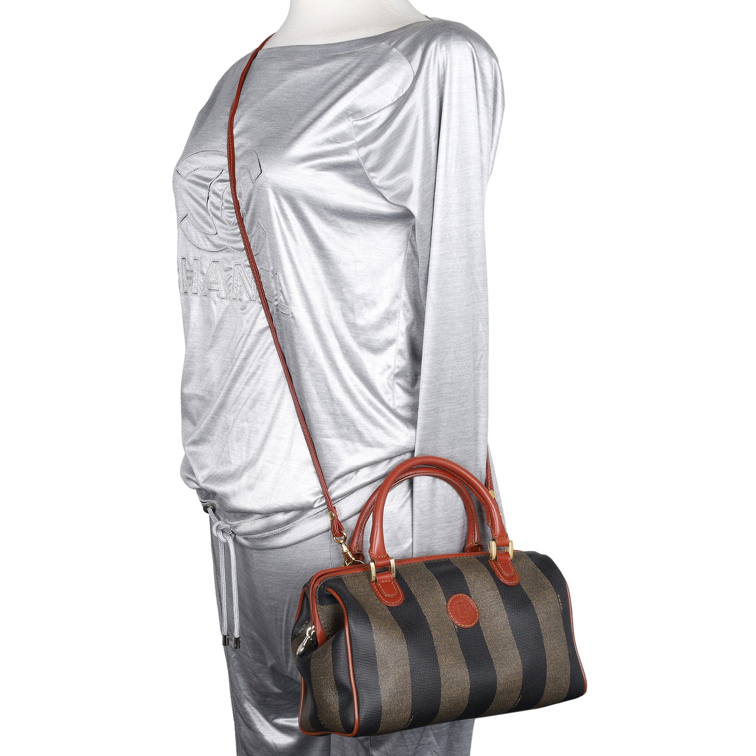 Authentic Vintage Fendi Penguin Striped Crossbody Bag