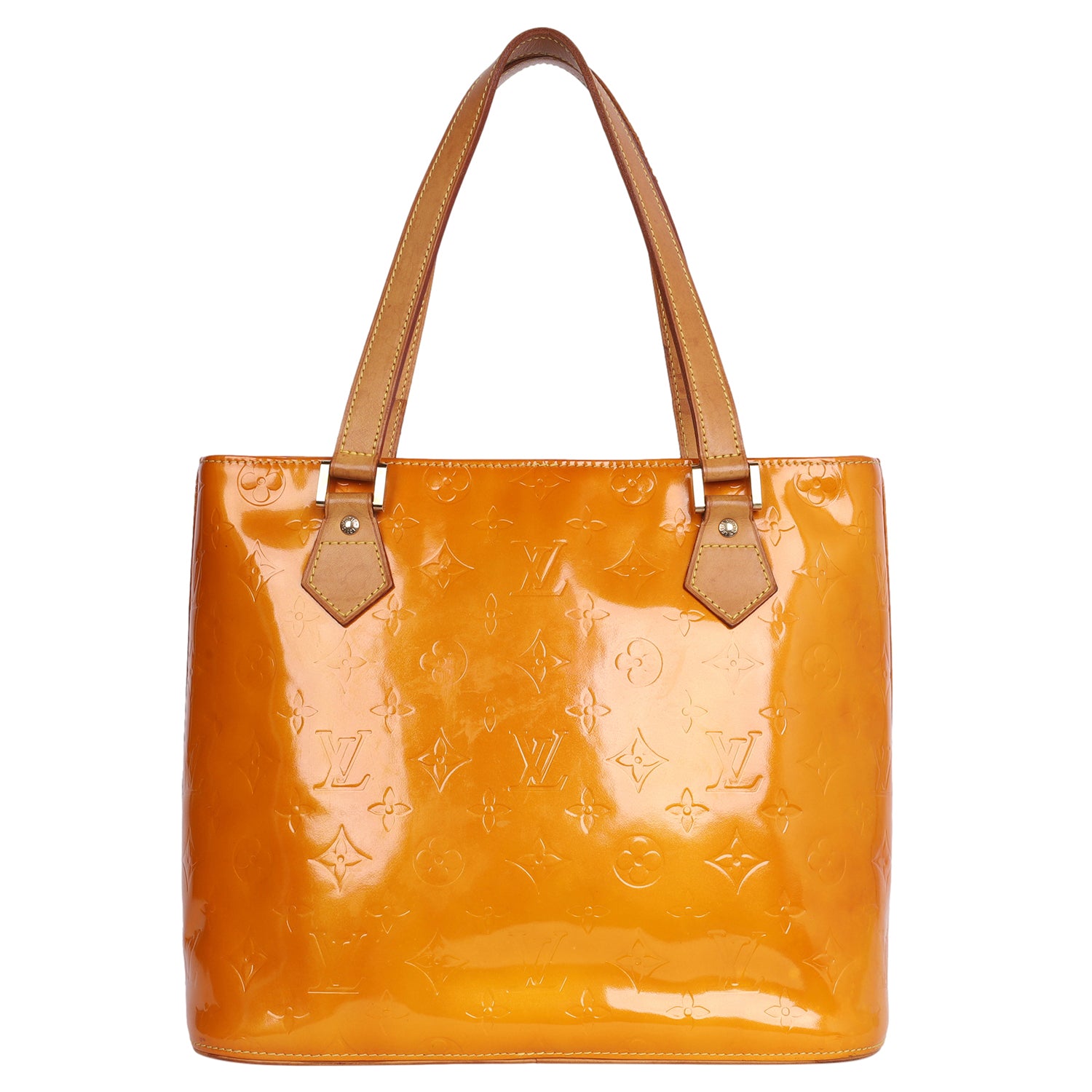 Pre-Owned Louis Vuitton LOUIS VUITTON Alma BB Monogram Verni Handbag Yellow  Ladies (Good)