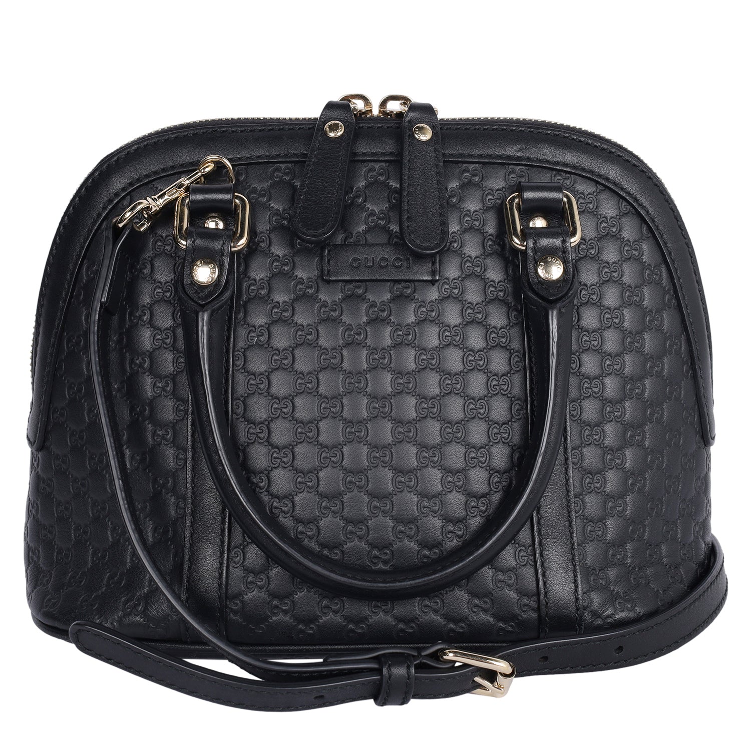 Gucci GG Guccissima Dome Satchel Shoulder Bag In Black