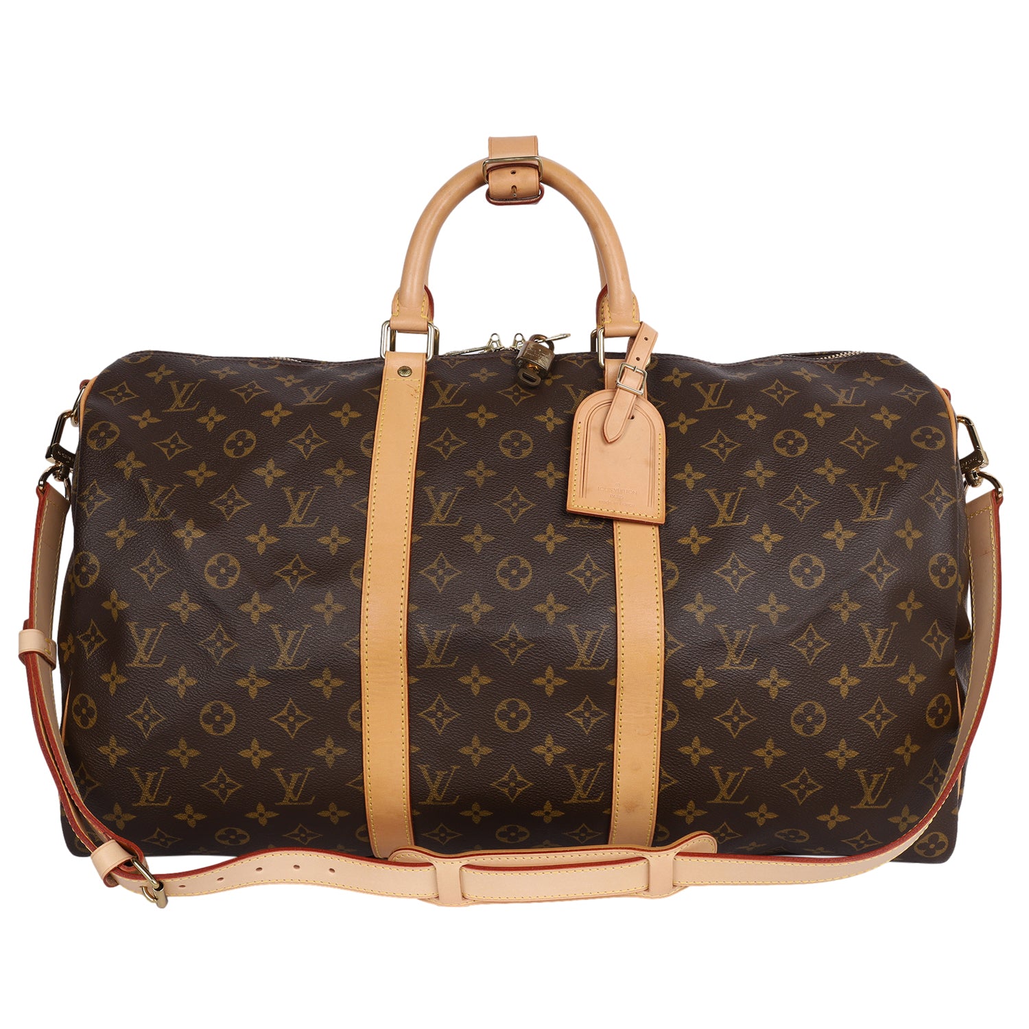 Louis Vuitton Monogram Keepall 55 Bandouliere Travel Bag Strap