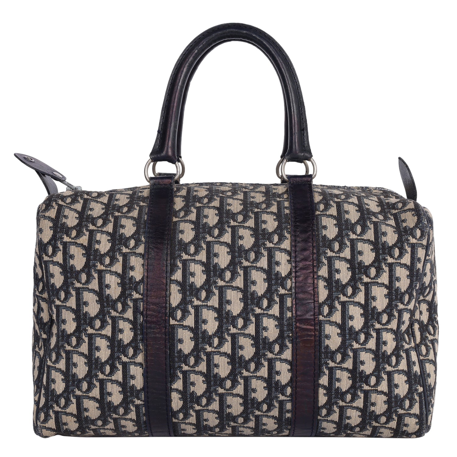 Dior, Bags, Authentic Mini Dior Boston Oblique Bag In Navy