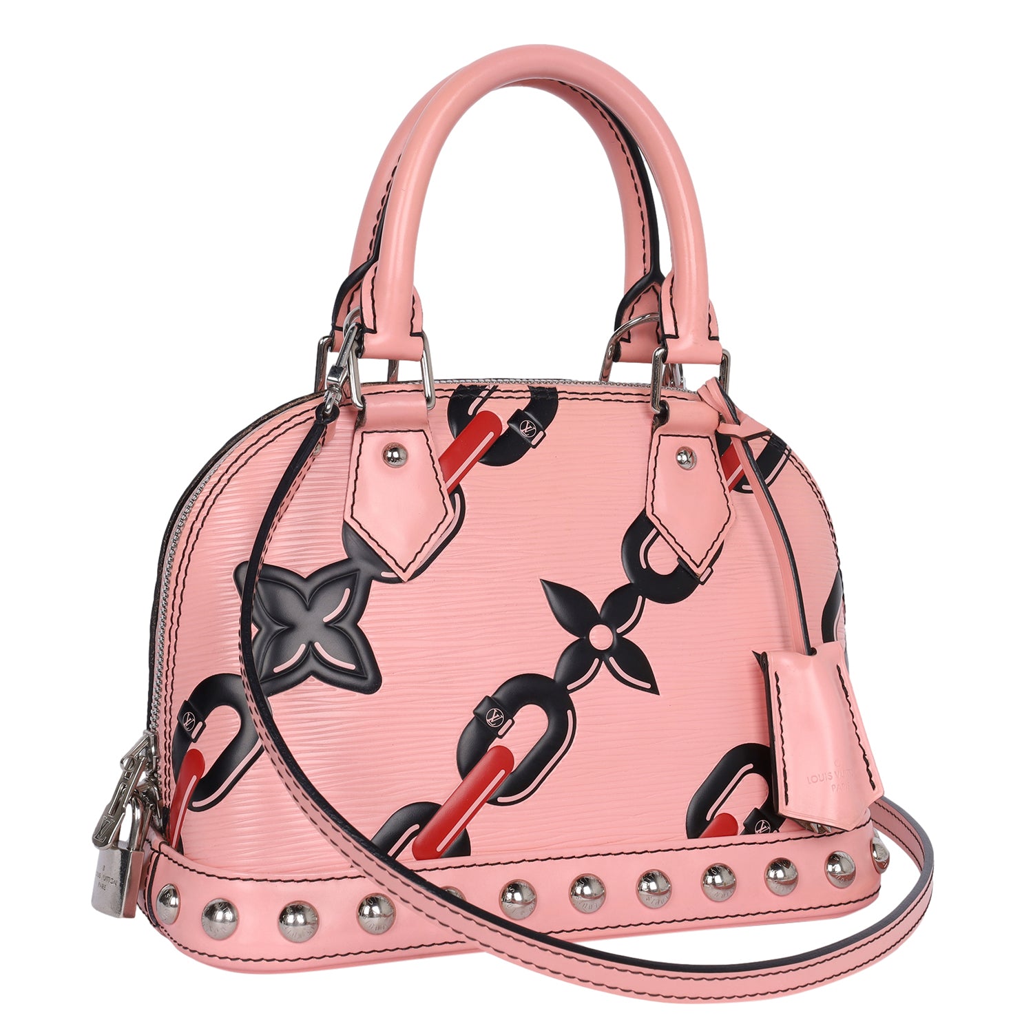 Louis Vuitton Monogram Vernis Alma Flower BB w/ Strap - Pink