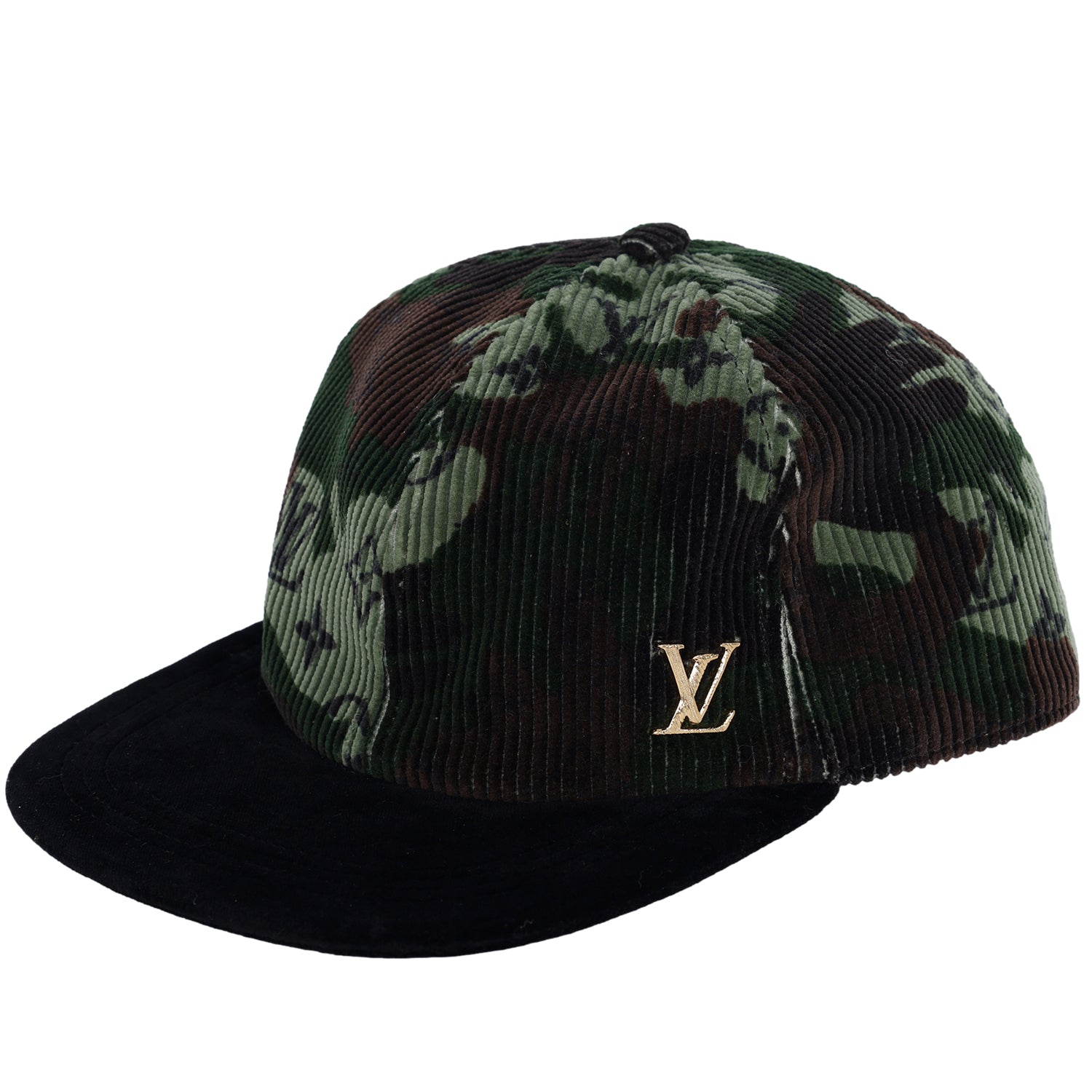 LV Corduroy Baseball Cap - Black