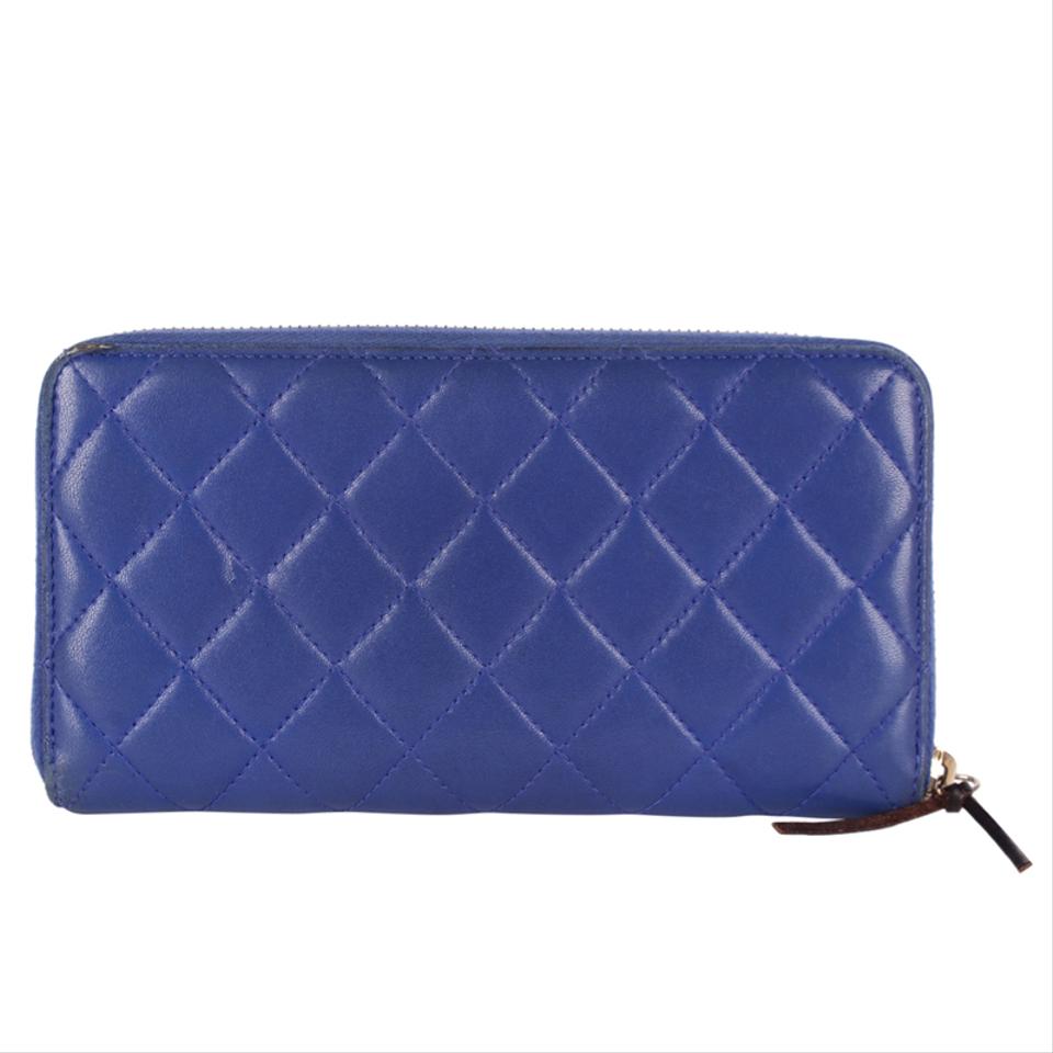 Authentic CHANEL Mademoiselle midnight blue leather agenda wallet passport