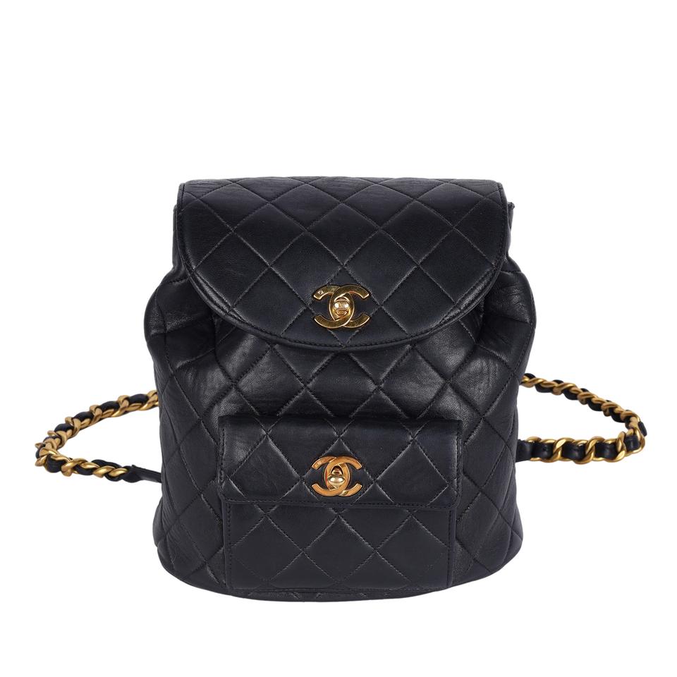 Chanel Quilted Gabrielle Backpack in Black Aged calf leather Leather  ref.1016332 - Joli Closet