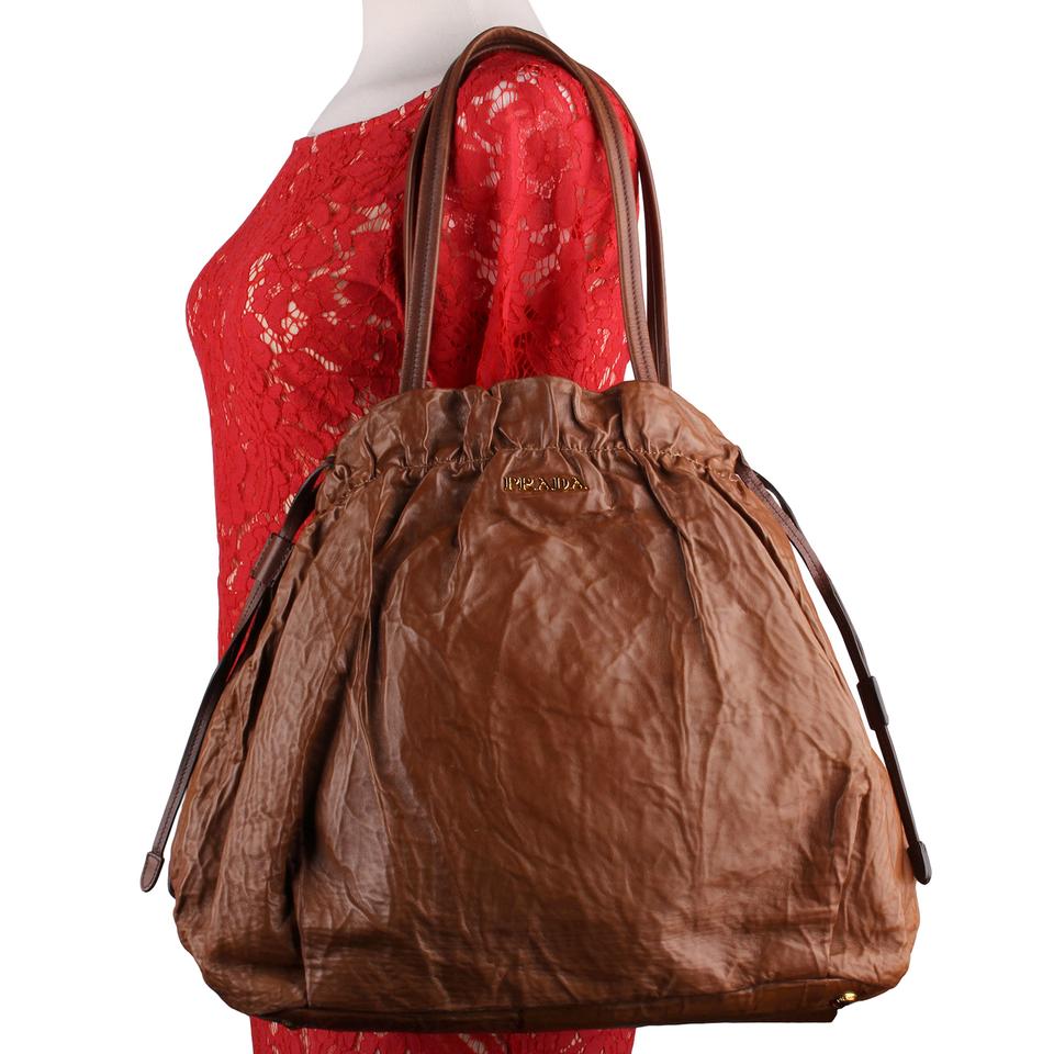 PRADA Nappa Antique Leather Shoulder Bag