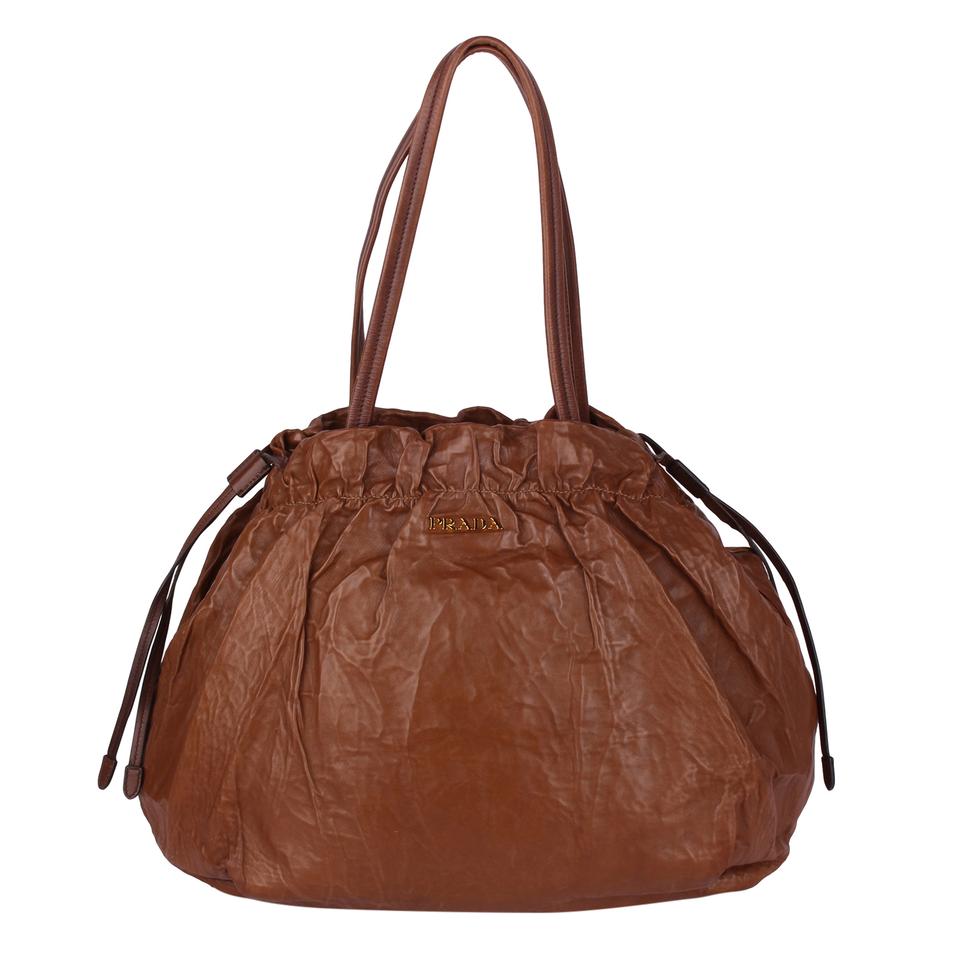PRADA Nappa Antique Leather Shoulder Bag