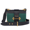 City Calf Saffiano Leather Cahier Medium Biliardo Green Black