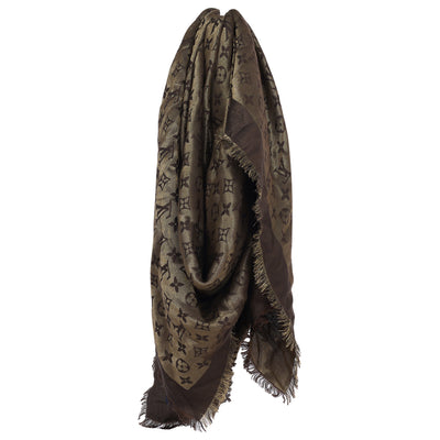 Louis Vuitton Multicolor Brown Silk Shawl Wrap