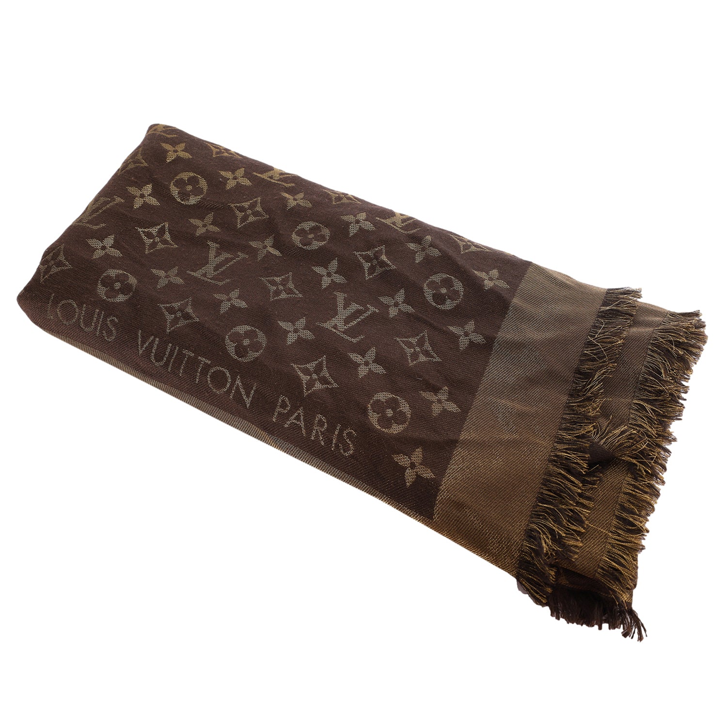 Louis Vuitton Multicolor Brown Silk Shawl Wrap