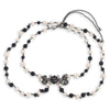 Pearl Bead Enamel CC Baroque Long Necklace