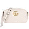 Calfskin Matelasse Small Marmont Chain Shoulder Bag White