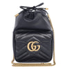 Calfskin Matelasse Mini Gg Marmont Bucket Bag Black (Authentic)