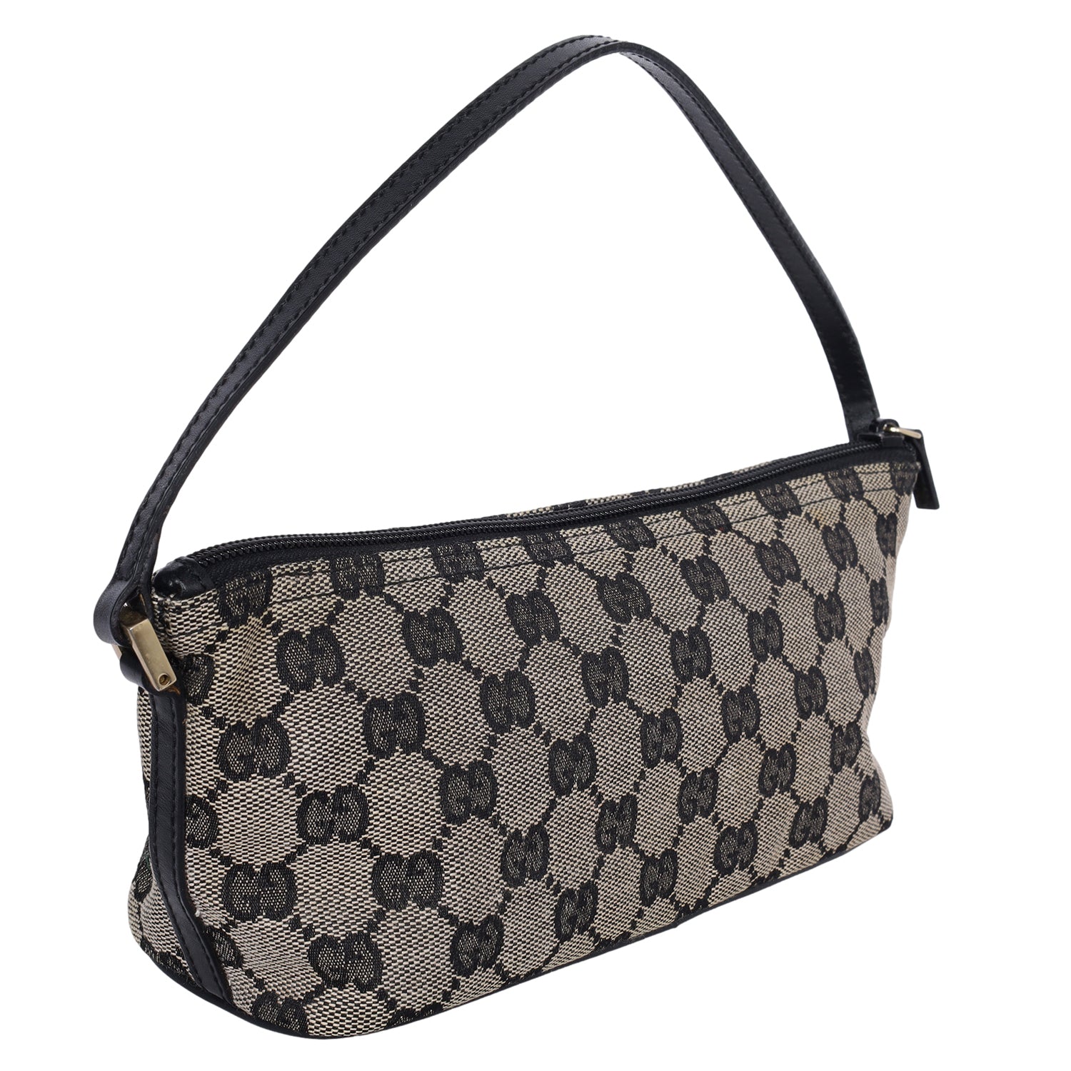Gucci Beige/Ebony GG Canvas Wristlet Pochette Bag - Yoogi's Closet