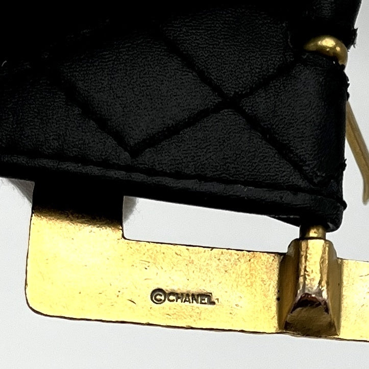 Authentic CHANEL 19 2020 Metallic Gold Goatskin Quilted Waist Belt