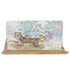Shangai Calfskin Tiger Savanah Horsebit 1955 Wallet on a chain Chalky White Multicolor (Authentic New)