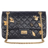 Black Quilted Calfskin 2.55 Lucky Charms Reissue Flap Bag Aged Gold Hardware, 2018 (Authentic Pre-owned)