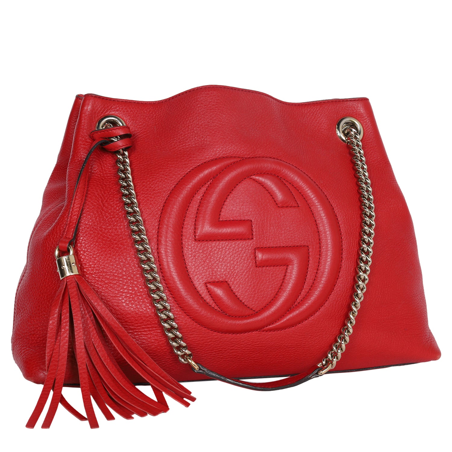 Authentic Gucci Red Leather Soho Crossbody Bag