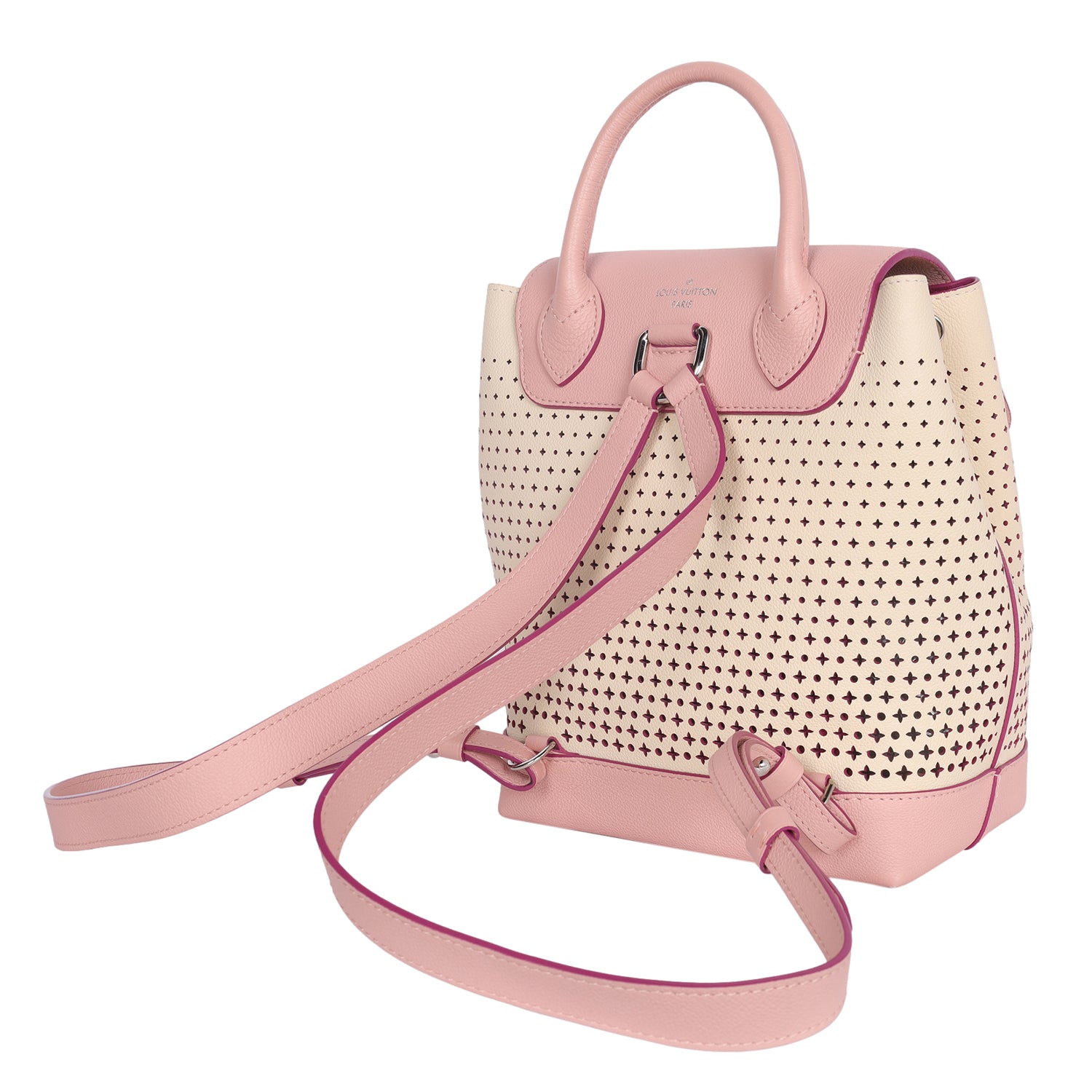 Ladies check out this LV Lockme Bucket Bag and the pink interior