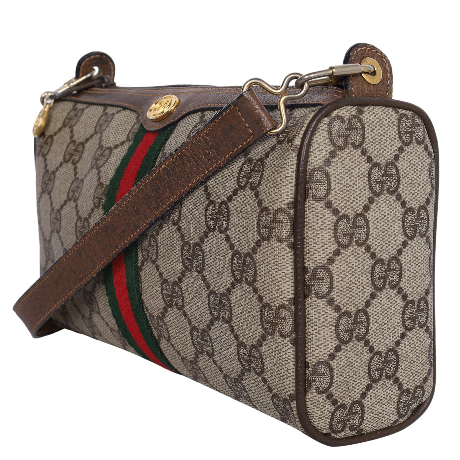 Gucci Vintage GG Supreme Monogram Web Ophidia Crossbody Bag Small