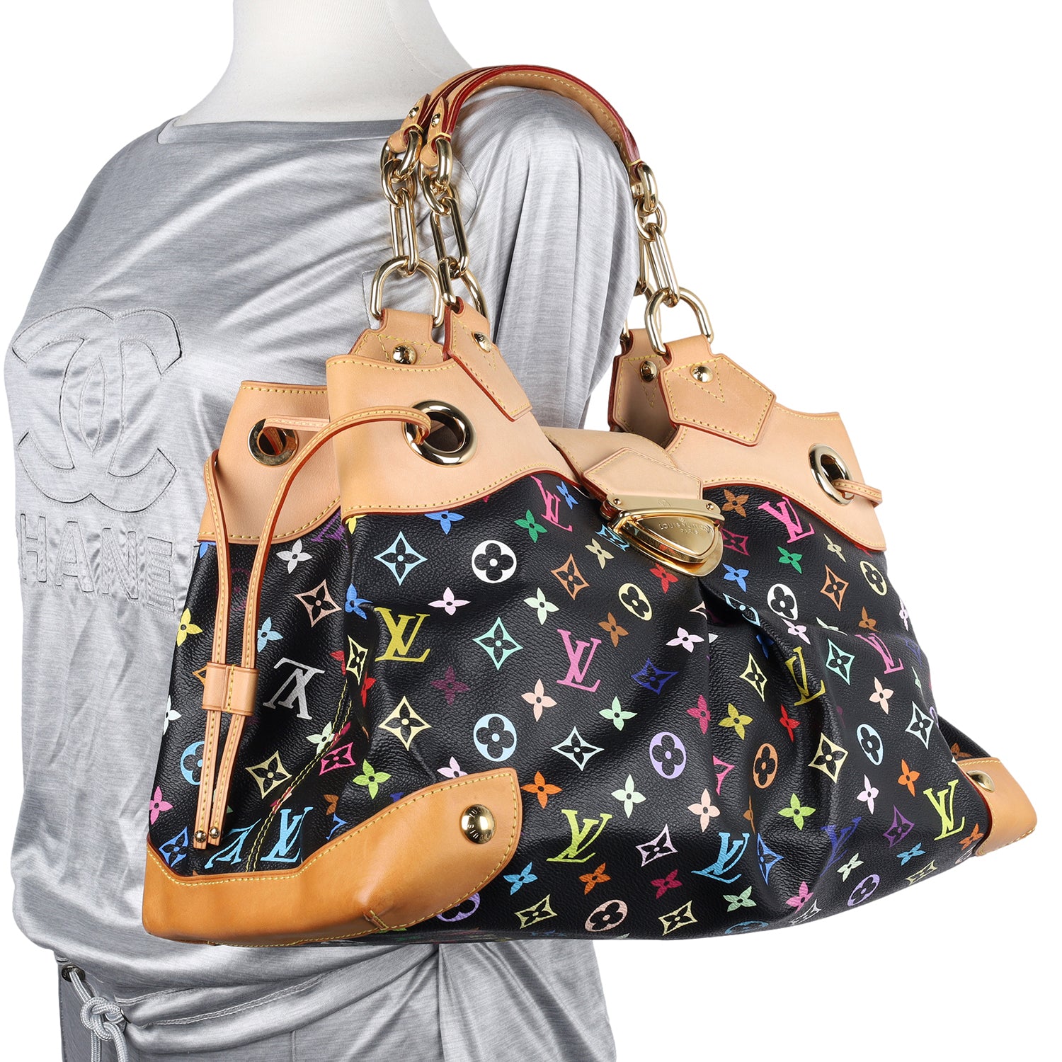 Authentic Louis Vuitton Ursula Black Multicolor Bag