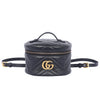 Black Quilted Leather Marmont Mini Round Backpack Bag