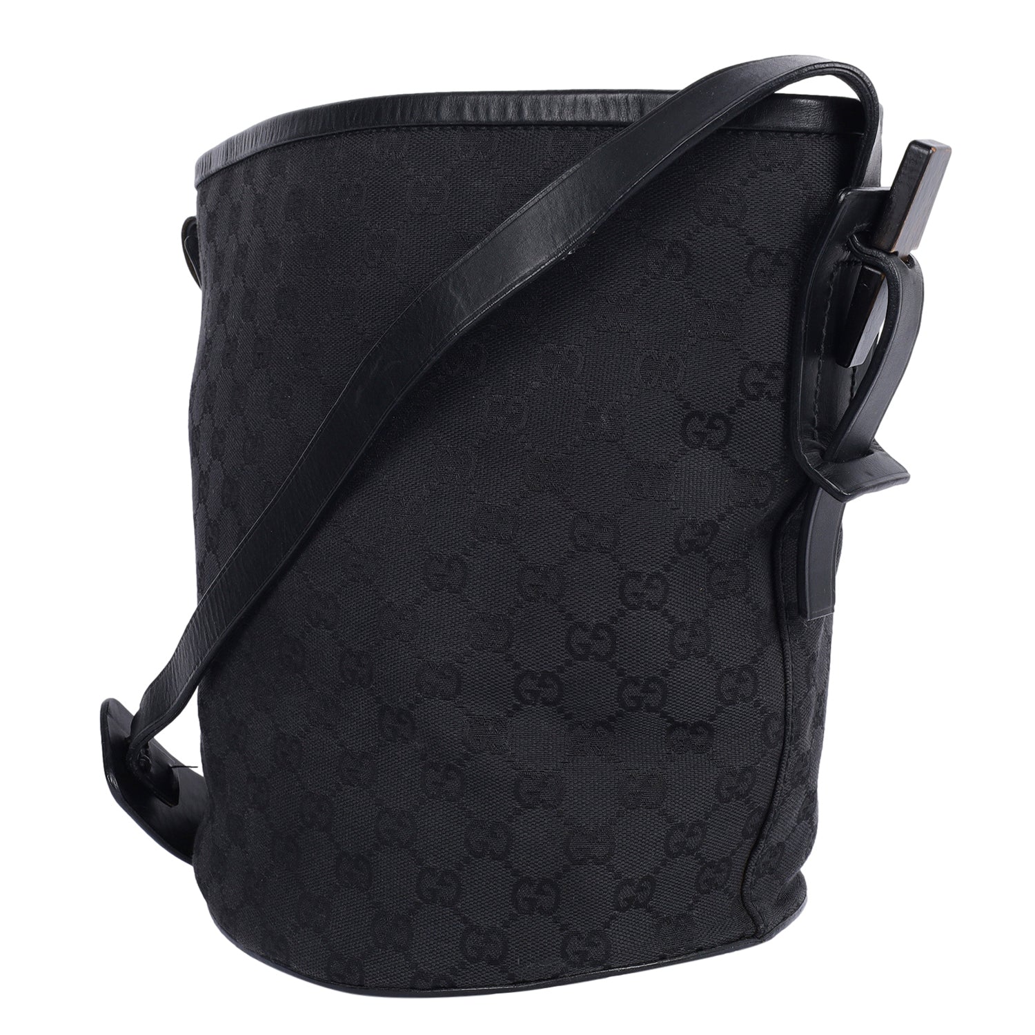 Gucci Black GG Monogram Canvas Shoulder Bag