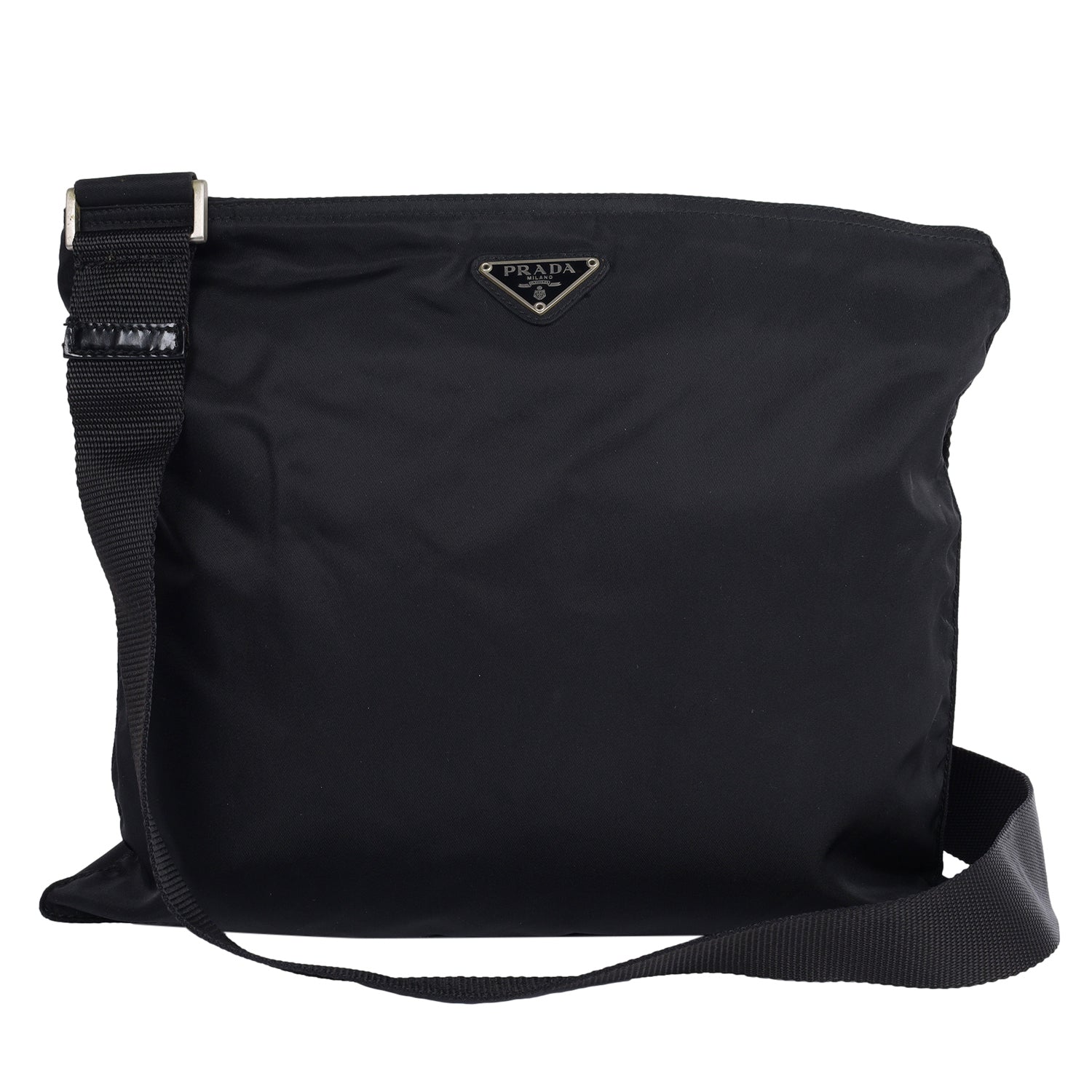 Authentic PRADA Black Nylon Crossbody Shoulder Tote Bag Purse