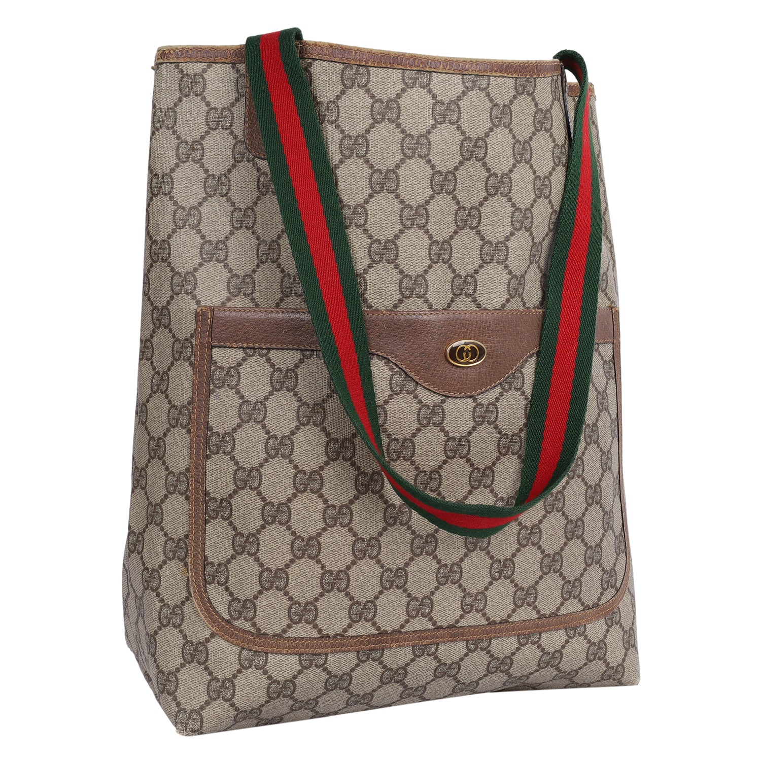 Gucci, Bags, Authentic Gucci Brown Monogram Coated Canvas Bucket Bag