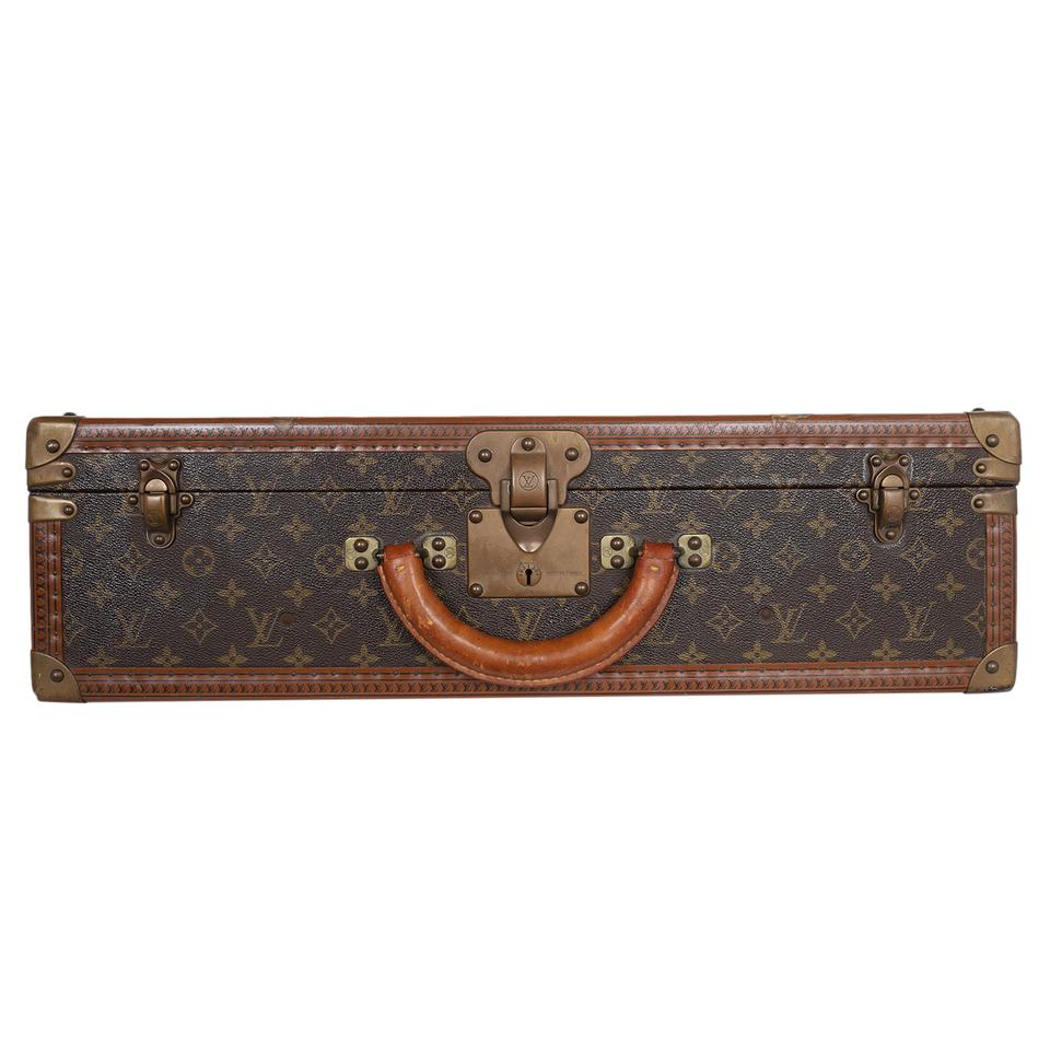 Pre-owned Louis Vuitton Since 1854 Alzer 60 Trunk Navy and White Jacquard  Brass Hardware