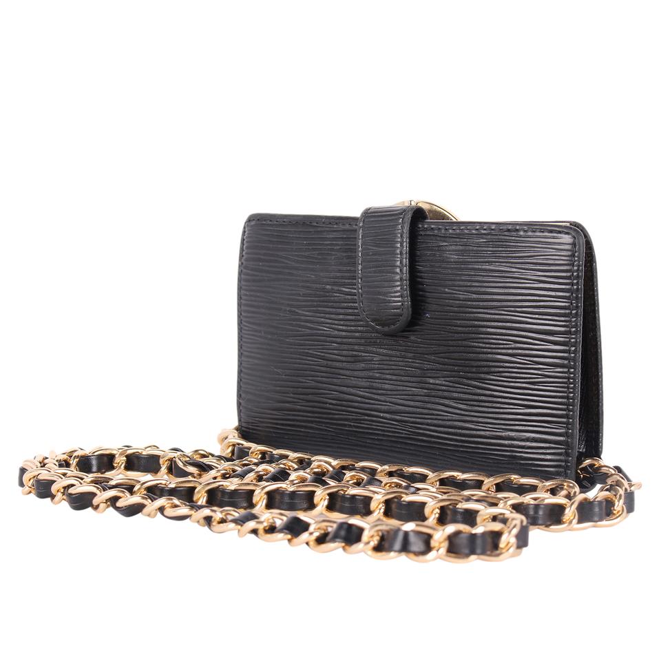SUPREME Louis Vuitton X Supreme Chain Wallet Epi Black for Men