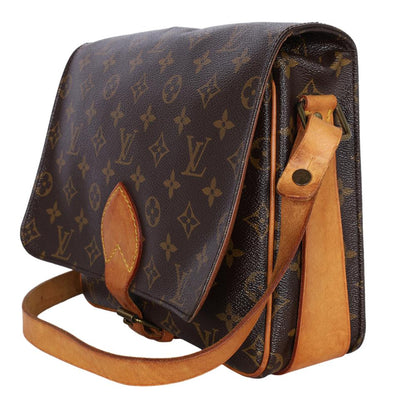 Leather Monogram Canvas Cartouchiere GM (Authentic Pre-Owned)