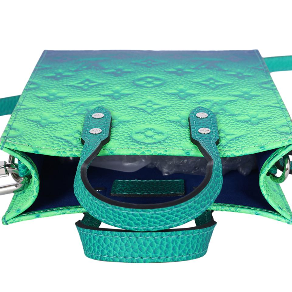 Abloh x Vuitton Green/Blue Mini Sac Plat - Vintage Lux
