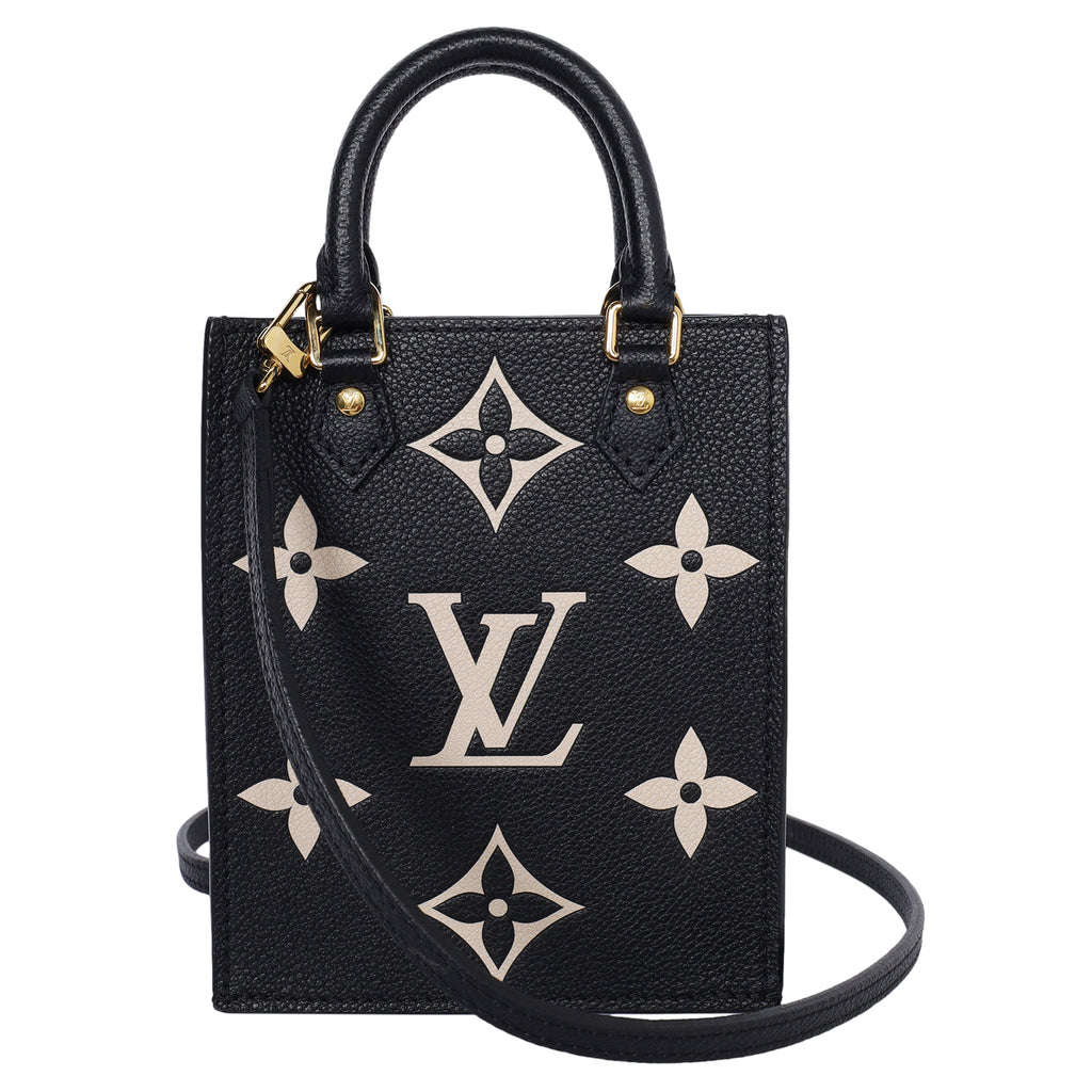 Louis Vuitton Petit Sac Plat Crossbody Black Monogram Empreinte Cowhide  Leather