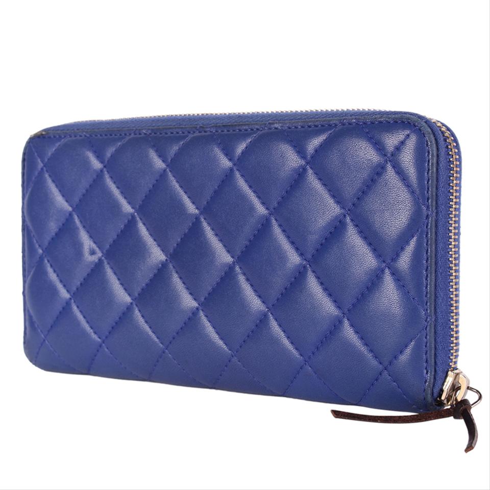 Chanel Pre-owned Women's Leather Wallet - Blue - One Size