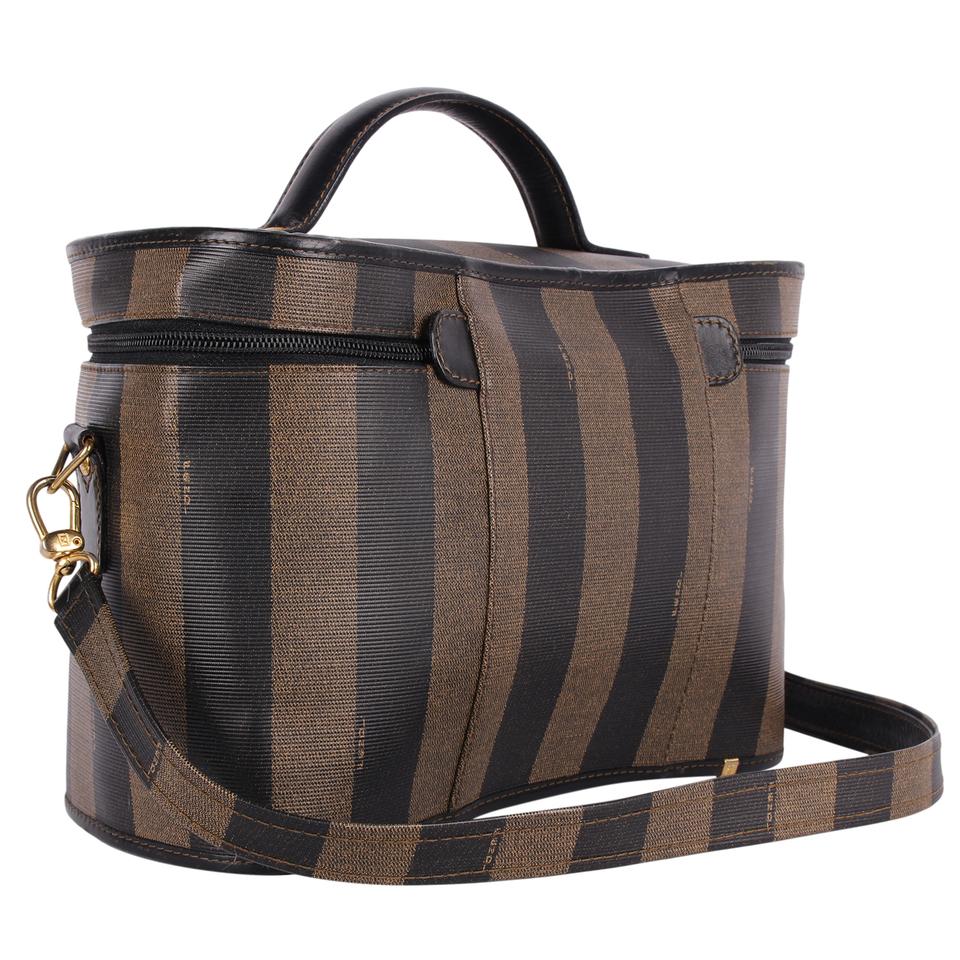 FENDI Vintage Black and Brown and Tan Pequin Striped