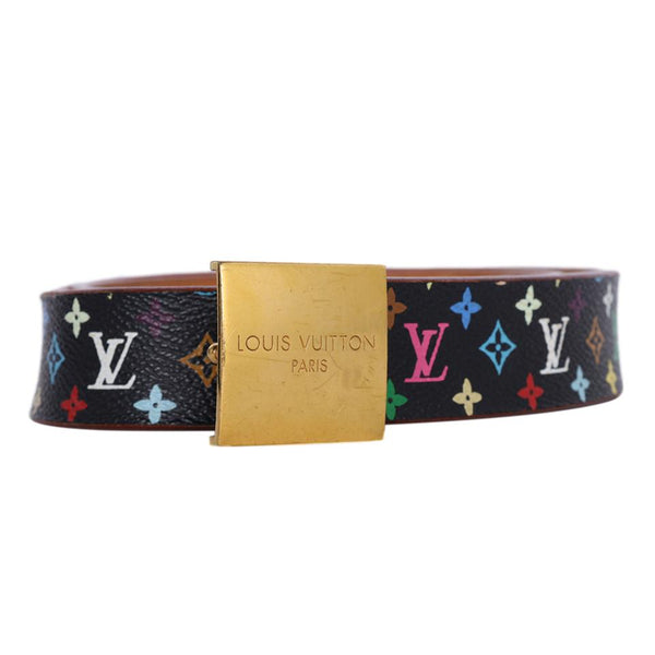 Louis Vuitton, Accessories, White Multicolor Lv Monogram Leather Wasit  Belt