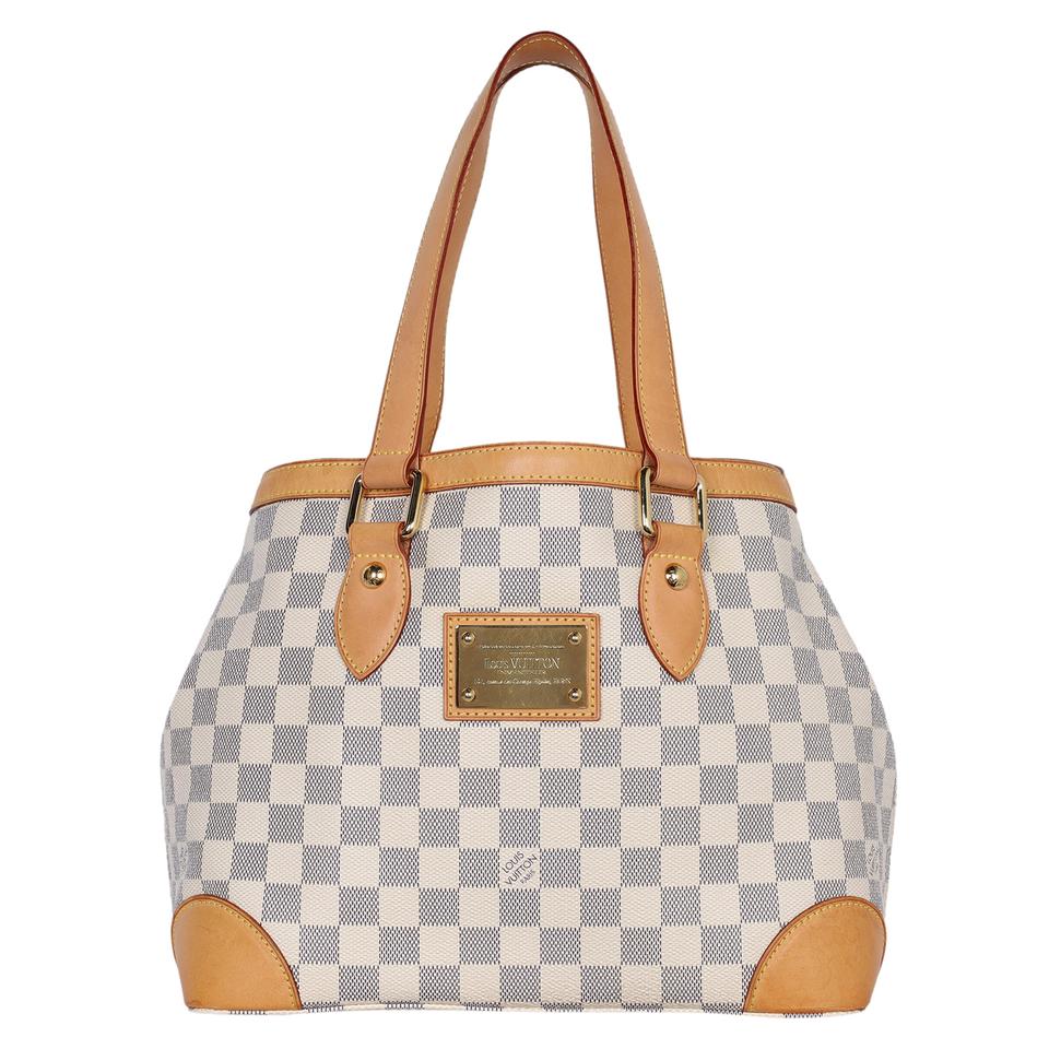 Louis Vuitton Hampstead PM Damier Azur Canvas Tote Bag White