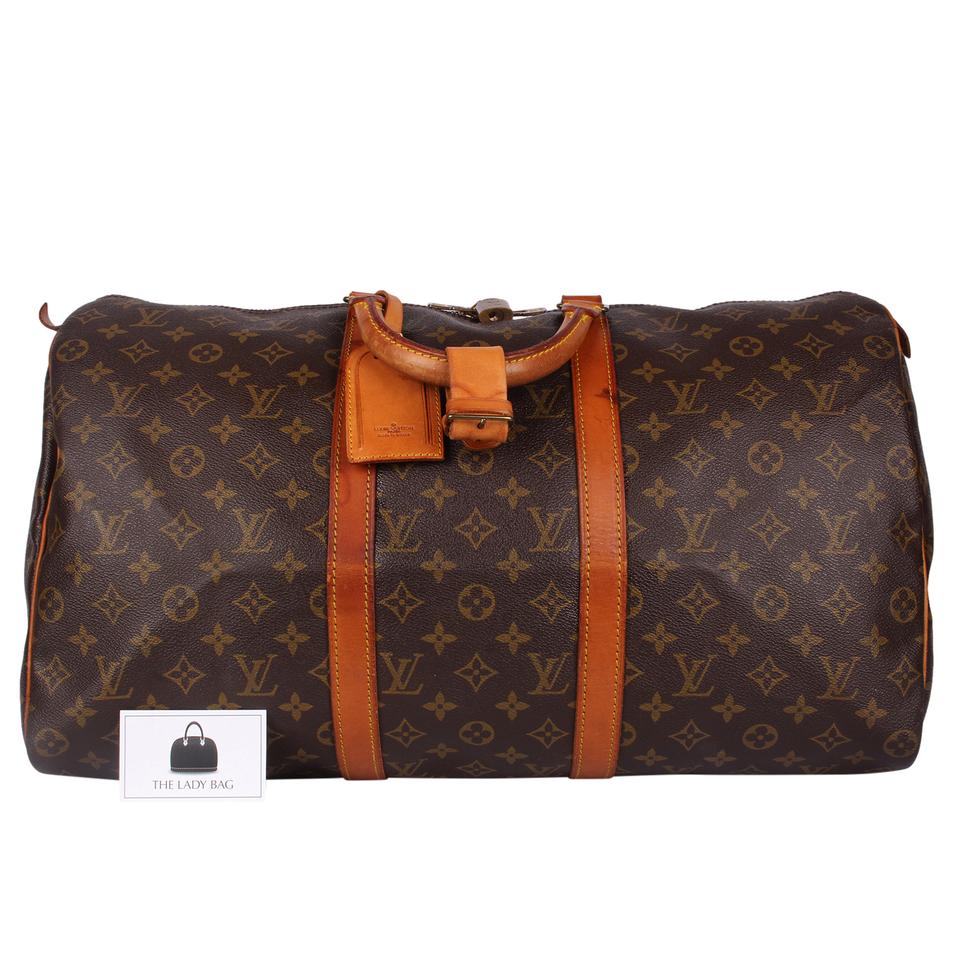 Louis Vuitton Keepall 45 Brown Canvas Travel Bag (Pre-Owned)
