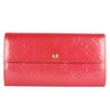 Pink Sarah Vernis Leather Wallet)