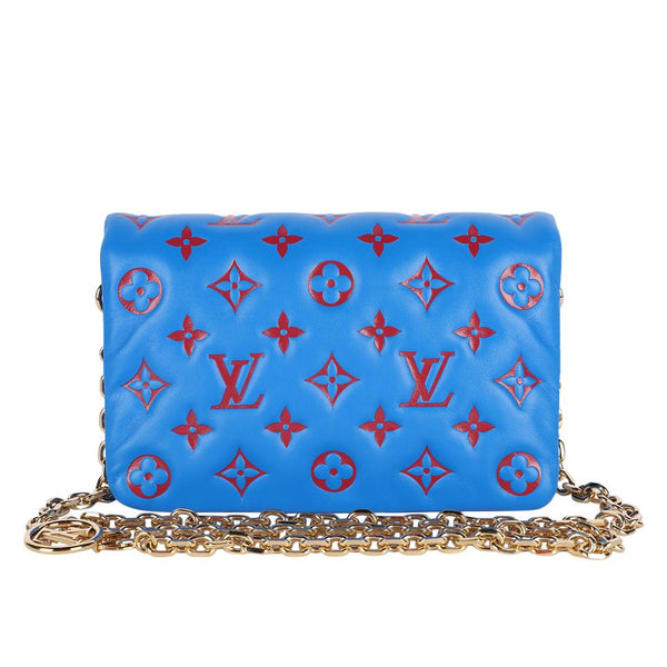 Pre-owned Louis Vuitton Pochette Coussin Red & Blue Lambskin Chain Bag