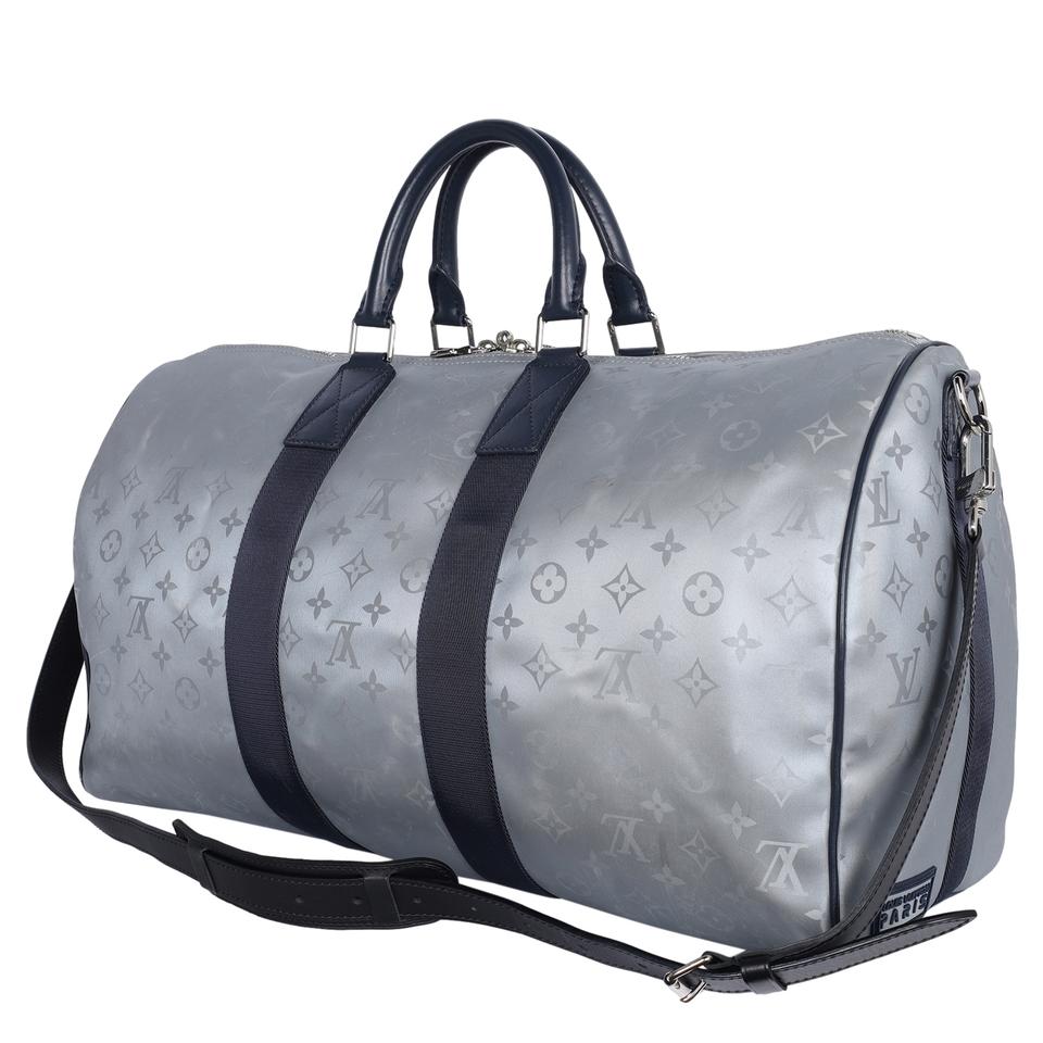 Louis Vuitton Keepall Travel Bag Grey Calfskin